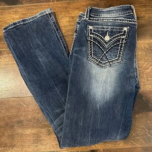 Miss Me Blue Boot Cut Jeans with Decorative Stitching (31)